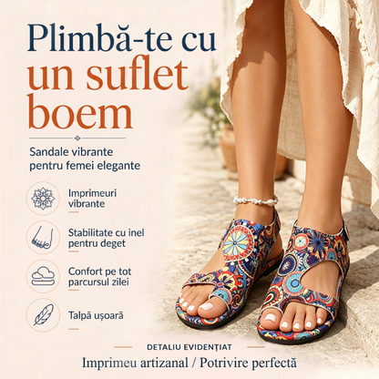 Sandale plate etnice pentru femei