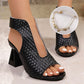🏖️👠Sandale elegante cu toc pentru femei, cu vârful deschis – Picioare zvelte, mers confortabil 👡