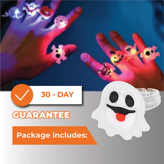🔥 PROMOȚIE DE ULTIMA ZI – 50% REDUCERE 🎃👻 Inel luminos LED de Halloween (set de 50 de bucăți)😍