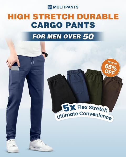 🏆MultiPants – Pantaloni cargo rezistenți, cu elasticitate ridicată și multiple buzunare