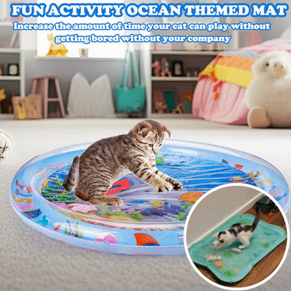 🐱 Oferă-le pisicilor de interior o experiență distractivă – 50% REDUCERE ✨ Covoraș senzorial cu apă pentru animale de companie – Pentru vânătoare distractivă și răcorire! 🐟