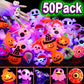 🔥 PROMOȚIE DE ULTIMA ZI – 50% REDUCERE 🎃👻 Inel luminos LED de Halloween (set de 50 de bucăți)😍