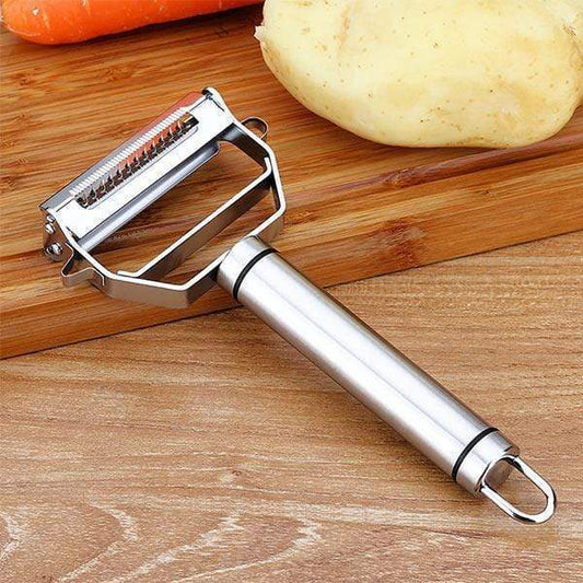 🔪✨Wielofunkcyjna obieraczka i tarka 2w1 ze stali nierdzewnej