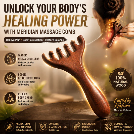 ✨1+2 gratis✨ Pieptene de masaj energetic cu șase gheare