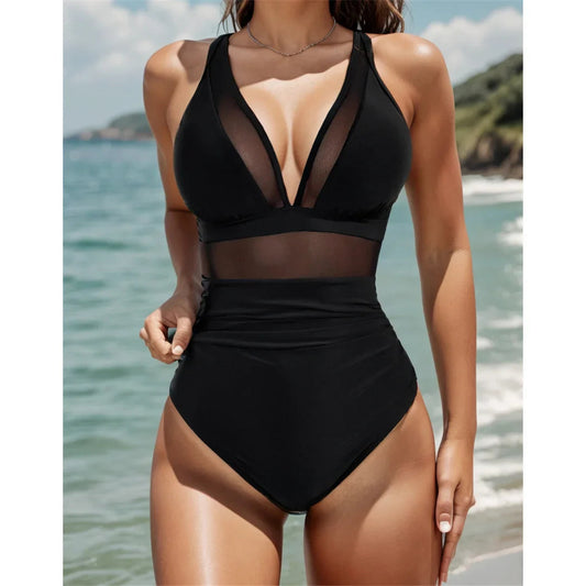 👙 Întâlnește vara - 50% reducere🏝️Costum de baie din plasă cu efect de modelare a abdomenului