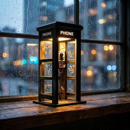 ☎️✨ Lampa Ambientală Vintage în Stil Cabina Telefonică – Un Colț de Nostalgie și Magie Retro pentru Camera Ta! 🌙📞