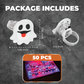 🔥 PROMOȚIE DE ULTIMA ZI – 50% REDUCERE 🎃👻 Inel luminos LED de Halloween (set de 50 de bucăți)😍