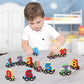 🧩Puzzle magnetic cu numere și litere, cu mașinuță din lemn