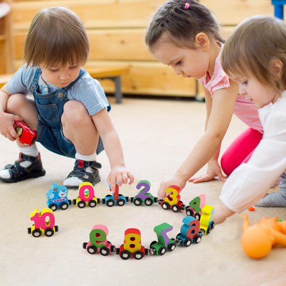 🧩Puzzle magnetic cu numere și litere, cu mașinuță din lemn