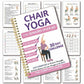 📓Jurnal de fitness acasă💞Caiet cu spirală pentru programul de yoga pe scaun de 30 de zile pentru slăbit și ghid pas cu pas pentru exerciții