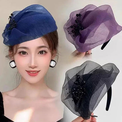 2026 Design nou 🌸 Bandă de cap de fascinație Vintage Organza Fascinator