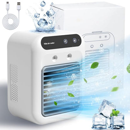 ❄️ Reducere de 50% de vară ❄️ Mini aparat de aer condiționat portabil cu funcții de răcire și umidificare