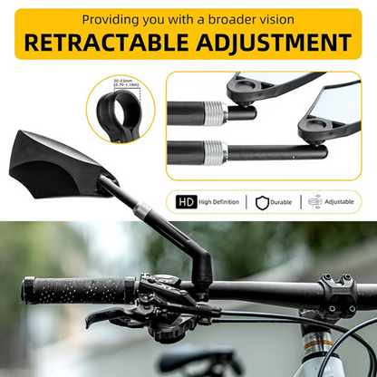 🚲🛵🏍️ Oglindă retrovizoare pentru biciclete, cu posibilitatea de reglare la 360° pe ghidon