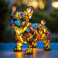 🐱🐶Lampa de masă LED cu statuie de cățeluș în culori contrastante