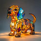 🐱🐶Lampa de masă LED cu statuie de cățeluș în culori contrastante