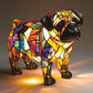 🐱🐶Lampa de masă LED cu statuie de cățeluș în culori contrastante
