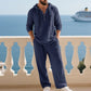 Set casual pentru bărbați – Hanorac și pantaloni din in, perfect pentru uzul zilnic 🏠
