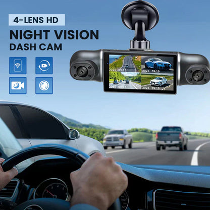 🚗 Cameră de parcare Eagle Eye 360° – 1080P, ecran cu 4 unghiuri de vizualizare, WiFi 📹
