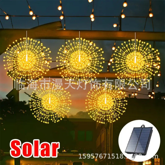 ☀️🎆 Ghirlandă luminoasă cu efect solar – iluminare automată, LED-uri rezistente la apă | Alei de grădină, decorațiuni pentru malul apei și atmosferă festivă 🎉🌿✨