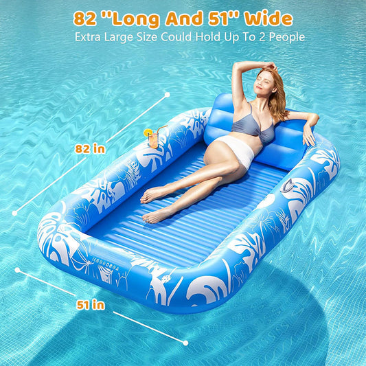 ⏳Ofertă limitată: 50% reducere💥Șezlong gonflabil pentru piscină cu pernă