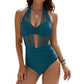 🩱Costum de baie cu decolteu halter pentru femei, cu efect de modelare a taliei