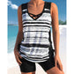 🏖️👙Costum de baie din două piese, tip tankini, pentru femei, cu imprimeu😍