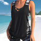 🏖️👙Costum de baie din două piese, tip tankini, pentru femei, cu imprimeu😍