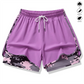 Pantaloni scurți sport casual pentru femei, cu căptușeală integrată
