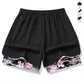 Pantaloni scurți sport casual pentru femei, cu căptușeală integrată