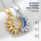 ✨ Colier Soare & Lună – pietre strass, bicolor auriu/argintiu, set pentru cuplu 🌞