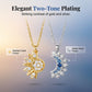 ✨ Colier Soare & Lună – pietre strass, bicolor auriu/argintiu, set pentru cuplu 🌞