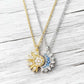 ✨ Colier Soare & Lună – pietre strass, bicolor auriu/argintiu, set pentru cuplu 🌞