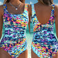 🩱Ofertă limitată✨ Costum de baie întreg cu imprimeu la modă | Designul plisat te face să pari mai slabă instantaneu