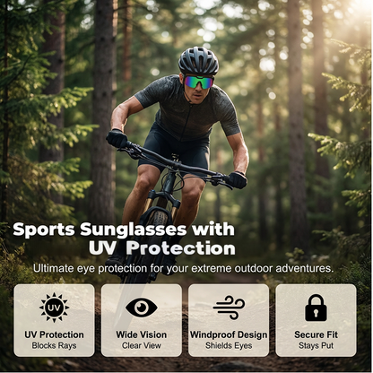 🕶️ Ochelari de soare sportivi UV400 pentru bărbați și femei | Protecție 100% • Elegant