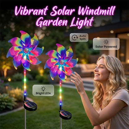 🔥Reducere de vară de 50%✨ Lumină de grădină cu rotori în formă de curcubeu, alimentată cu energie solară✨