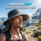 👒☀️ Pălărie de soare cu boruri largi și pelerină de protecție pentru ceafă – respirabilă, cu protecție UV 🏕️ perfectă pentru grădinărit, plajă, pescuit, golf, drumeții și zilele toride de vară 💚
