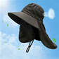 👒☀️ Pălărie de soare cu boruri largi și pelerină de protecție pentru ceafă – respirabilă, cu protecție UV 🏕️ perfectă pentru grădinărit, plajă, pescuit, golf, drumeții și zilele toride de vară 💚
