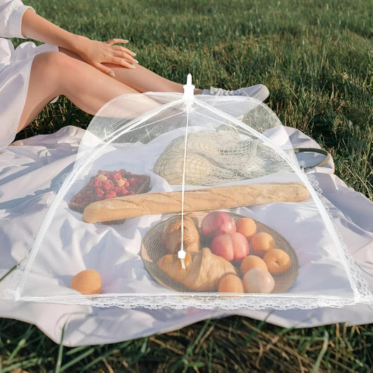 🍽️ Acoperitoare pliabilă – Se deschide ușor, protejează mâncarea de muște și praf