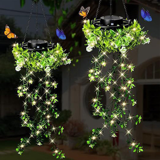 🌿 Lampă suspendată solară cu design de iarbă ✨