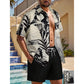 Set din două piese pentru bărbați: cămașă hawaiană și pantaloni scurți