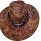 Pălărie de cowboy vintage cu boruri largi și curea