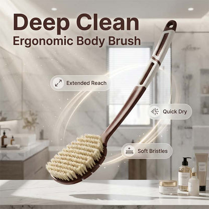 Perie ergonomică pentru corp, cu mâner lung