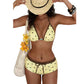 👙Set de bikini cu bretele în stil halter cu buline – stil retro, material elastic, slip tip boxeri 🌊