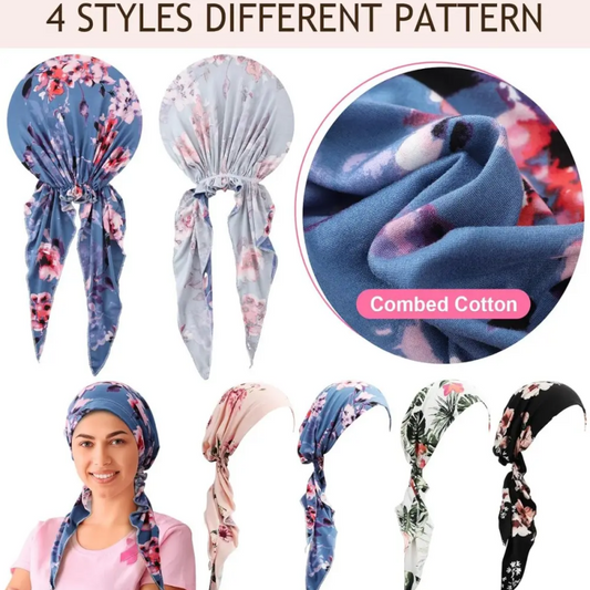 👒 REDUCERE DE 50% PENTRU O PERIOADĂ LIMITATĂ! ✨ Eșarfă turban pentru femei cu imprimeu floral, deja legată – moale, elastică, versatilă 🌸