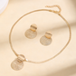 ✨ 50% REDUCERE ACUM! 💎 Set modern de bijuterii cu motive geometrice – placat cu aur, lanț plat tip șarpe, ușor, și cercei asortați – chic și elegant pentru evenimentele de seară 🎁