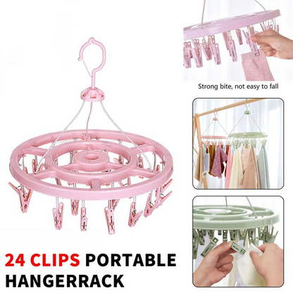 24-Clip Windproof Laundry Hanger