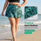 👙👗Costum de baie pentru femei, două piese, cu imprimeu tropical și fustă🌊⭐