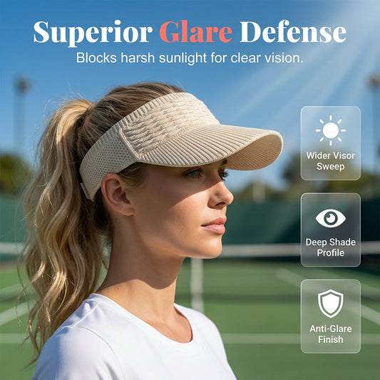 🧢1+1 Gratis☀️ OFERTĂ SPECIALĂ 50%! Șapcă cu vizieră pentru femei din material respirabil – bor larg de 10 cm, protecție anti-UV, 6 culori, greutate redusă de 80 g, potrivită pentru tenis, plajă și sport ✨