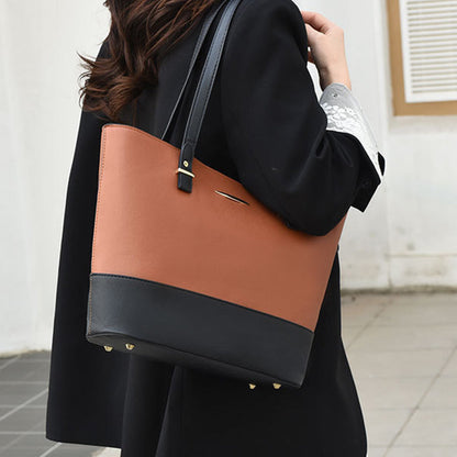 👜 Set de genți tote 4-în-1 cu blocuri de culori ✨ Setul de genți de mână de care are nevoie orice femeie