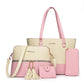 👜 Set de genți tote 4-în-1 cu blocuri de culori ✨ Setul de genți de mână de care are nevoie orice femeie